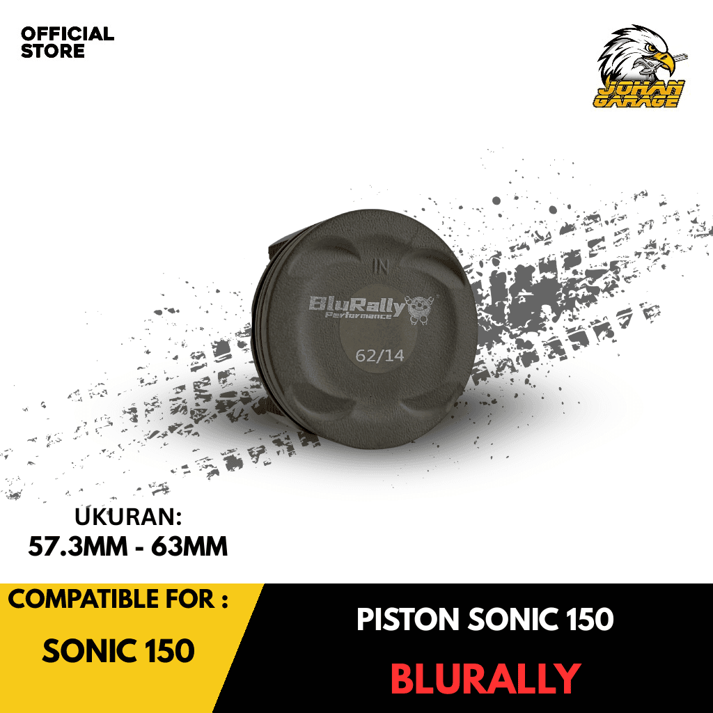 Piston Kit Sonic 150 Blurally 61.5mm High Comp Johan Garage