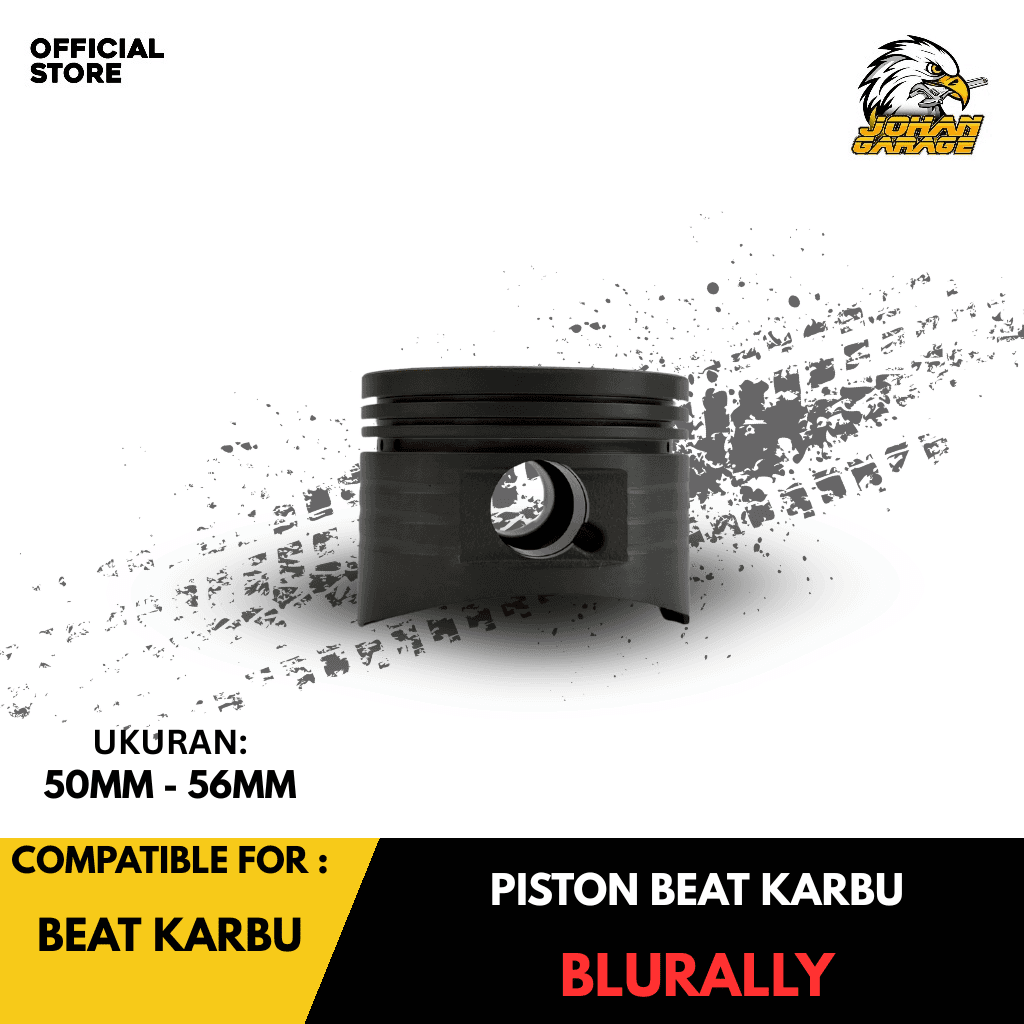 Piston Kit Beat Karbu Blurally 51.5mm High Comp Johan Garage