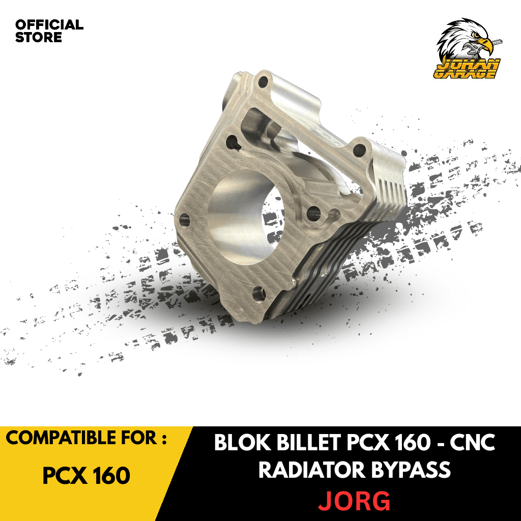 BLOK BILLET JORG CNC PCX 160 ON RADIATOR PLUS BORING PANJANG BLOK 75-80 JOHAN GARAGE